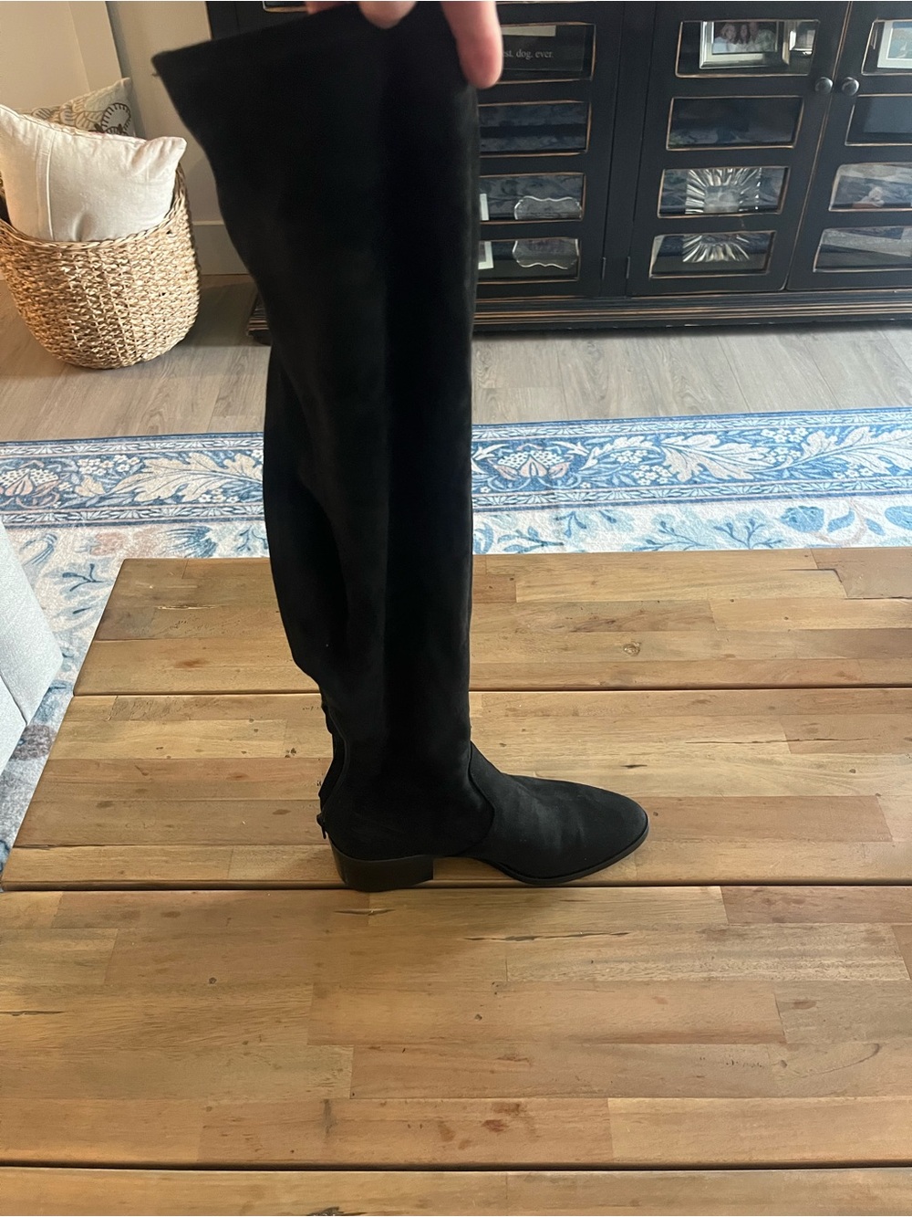 Amazon Essentials Black Over-the-Knee Faux Suede Boots